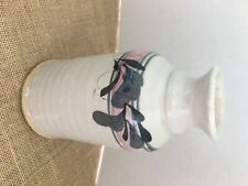 Handmade Pottery Vase in cream & pink, gray & black Beautiful 