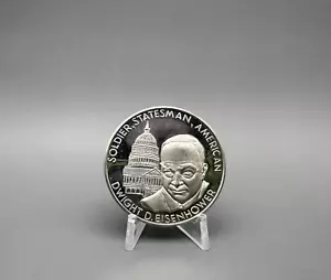EISENHOWER 1,5" SILBERMEDAILLE WELT PROOF NUMISMATISCHER VEREIN EST. 1964 - A274 - Bild 1 von 6
