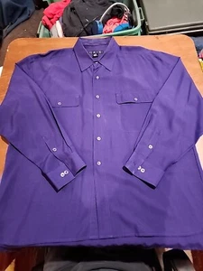 Camisa informal con botones Studio GA para hombre XL L/S púrpura 100 % seda usada en excelente estado. GB14 - Imagen 1 de 9