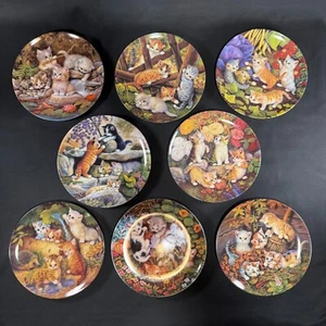 Bradford Exchange Katzenkinder auf Entdeckungsreise 8-plate Set — 1996 — 22-K2-3 - Picture 1 of 17