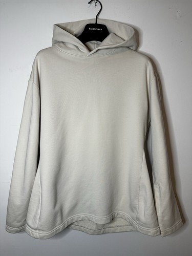 Balenciaga Garde Accappatoio Cotone Panna Beige Felpa con Cappuccio Donna Taglia S