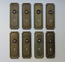 8 Antique Door Backplates Back Plate Brass Plated Craftsman Mission Art Deco 4