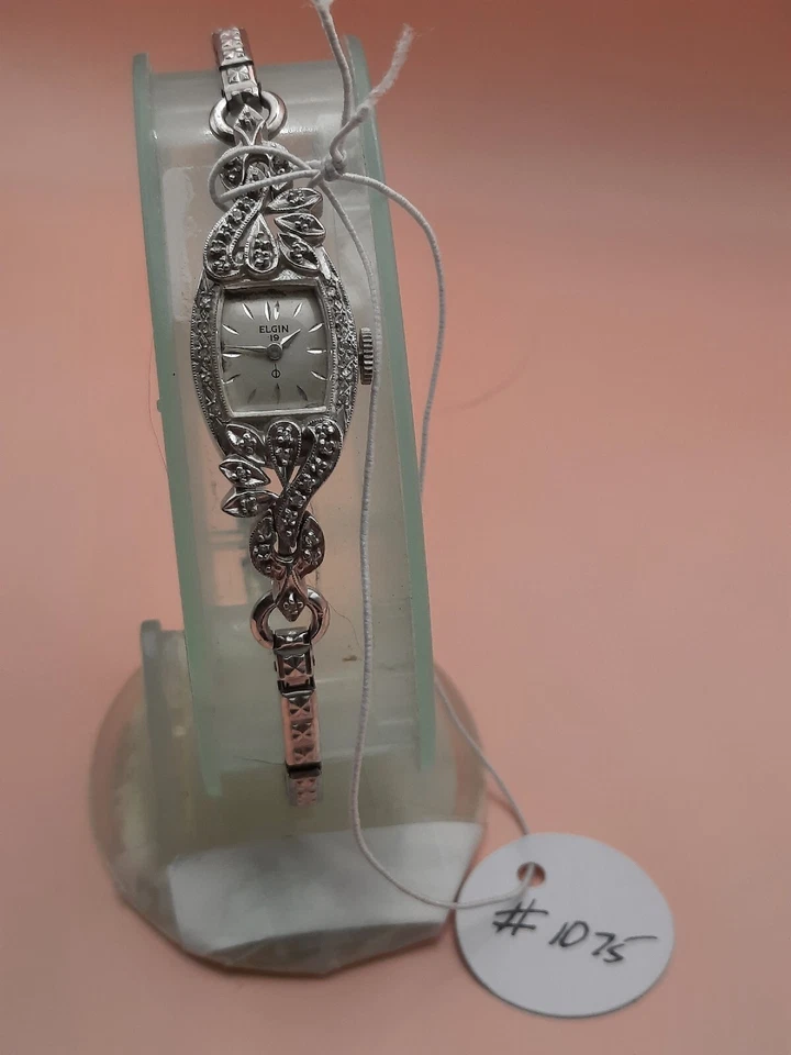 Reloj Pulsera Elgin Mujer Oro Blanco 14K Y Diamantes Foto 1 de 4