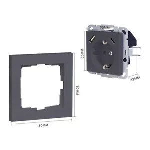 Steckdose mit USB-A & USB-C 3.400 mA Schnellladung passend für GIRA E2 Anthrazit - Bild 1 von 5