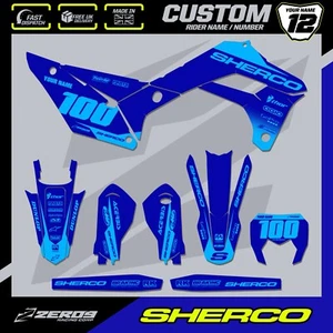 GRÁFICOS SHERCO ENDURO PERSONALIZADOS GRÁFICOS SEF 125 250 300 450 BLOQUE AZUL/AZUL - Imagen 1 de 6