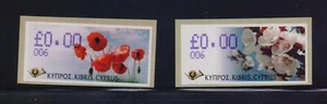 CYPRUS 2005 FRAMA VENDING MACHINE LABELS FLOWERS SET WITH 0.00 VALUES CODE 006 - Picture 1 of 1