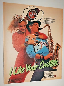 Saxofón Swatch original 1986 colección Kiva anuncio impreso - Imagen 1 de 1