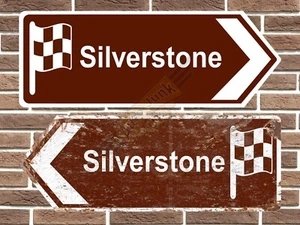 Silverstone Circuit Metal Road Sign Vintage Retro Garage Sign Man Cave - Picture 1 of 2