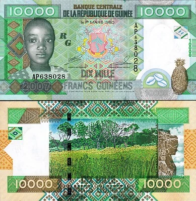 Guinea 10000 Francs 2007, UNC, P-42a - Image 1 of 3