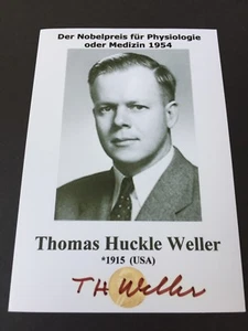 THOMAS H. WELLER † 2008 Nobel Prize medicine 1954 signed photograph 4 x 6  - Picture 1 of 1