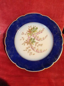 Exquisite Havilland CFH/GDM Limoges Cobalt Blue/Gold Floral Plate 23 cm across - Picture 1 of 5