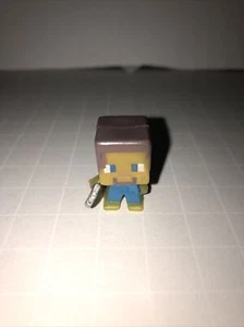 Minecraft Mini Figures Grass Series 1 Steve with Pickaxe Figure Mojang 1" - Picture 1 of 4
