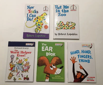 Lot Of 5 Dr Seuss Beginner Books Hardcover Put Me In The Zoo NEW TRICKS I CAN DO Foto 1 de 4