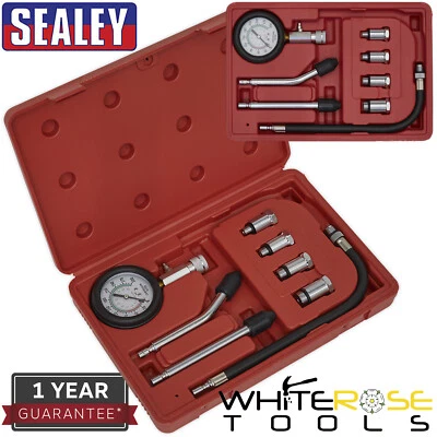 Sealey Petrol Engine Compression Testing Test Kit Tool 8pc - Image 1 of 3