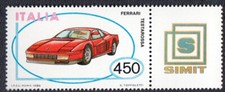 SERIE AUTOMOBILI ITALIA VALORE NUOVO 1986 FERRARI TESTAROSSA MNH** + APPENDICE