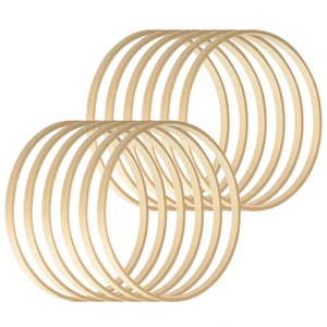 12Pcs Wooden Ring Round Bamboo Circle Dream Catcher Embroidery Hoop Craft ZH - Picture 1 of 10