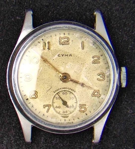 Cyma Sub-Dial Men's Hand-Wind Vintage Swiss Watch -- Spares/Repairs - Picture 1 of 4