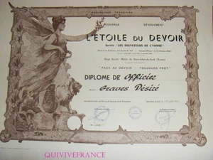 DIPL120 - DIPLOME ETOILE DU DEVOIR 1965 OFFICIER - Bild 1 von 1