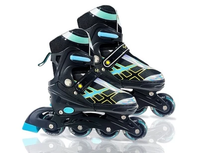 Patins em linha ajustáveis patins externos lâminas tamanho juvenil G (4-7Y)  - Imagem 1 de 4