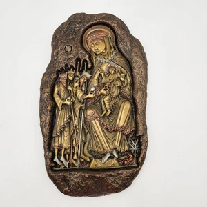 Vintage Giovanni Schoeman Bronze Sculpture Plaque Madonna Christ 3 Wise Men - Picture 1 of 10