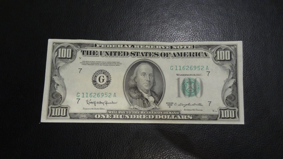 FEDERAL RESERVE NOTE 1950 $100 DOLLAR BILL IN GREAT CONDITION!!!!! - Image 1 of 3