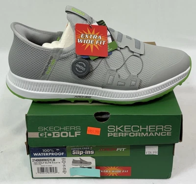 Skechers GO GOLF Elite 5 Slip Ins Men's Golf Shoes NEW Gray Lime - Image 1 of 4