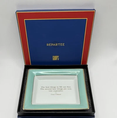 Bandeja de porcelana Gump’s Repartee Coco Chanel cita 8x6,5” en caja como nueva regalo Foto 1 de 4