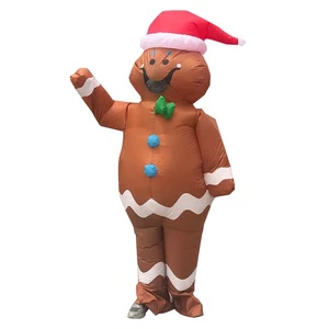 Inflatable Gingerbread Man Costume Blow up Christmas Costume Cosplay Party Ha... - Picture 1 of 5