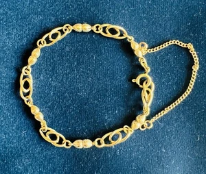 14k Yellow Gold Chain Bracelet 8 inches 7 Grams Total Weight - Picture 1 of 5