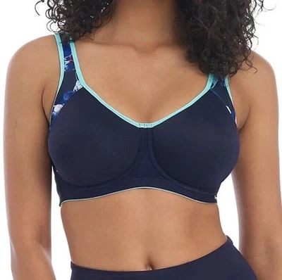 Nuevo sin etiquetas Sujetador deportivo moldeado Freya azul marino tono nocturno talla 32H activo UW AC 4892 NIE Foto 1 de 4