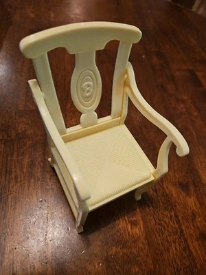 Barbie Yellow Chair  Doll House Used 1994 Dining Room, Teacher Chair  - Image 1 of 4