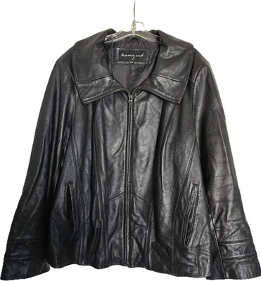 Tannery West Women's Fall/Winter Plus Size Black 100% Leather Jacket Size 3x - Image 1 of 4