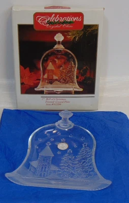 Празднования кристально прозрачный 7» колокол рождественская тарелка матовый конфеты блюдо декор - Изображение 1 из 4