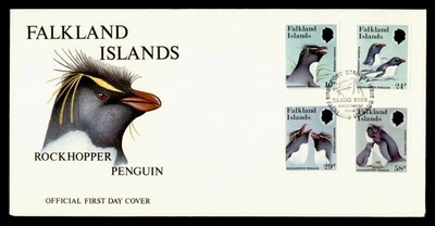 DR WHO 1986 FALKLAND ISLANDS FDC PENGUIN CACHET COMBO M61594 - Image 1 of 2