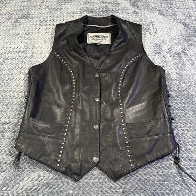 UNIK Women's Premium Light-Weight Leather Vest w/ Side Laces large - Image 1 of 4