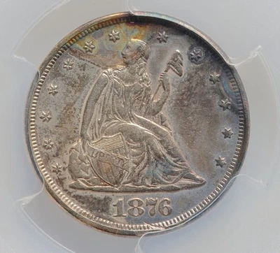 1876 PCGS AU 14,640-Minted! Doubled Die Reverse CENTENNIAL Twenty Cent Piece 20c - Image 1 of 4