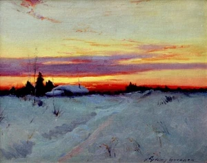 Sydney Laurence Alaska Sunset 1928 17" x 22" Archival Art Print - Picture 1 of 1