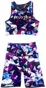 PELOTON x WITH Sports Bra & Bike shorts Set Size XS Spin Activewear 2 PIECE SET - Picture 1 of 4