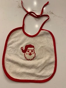 Babero vintage con respaldo de vinilo para bebé de Papá Noel de Navidad - Imagen 1 de 5