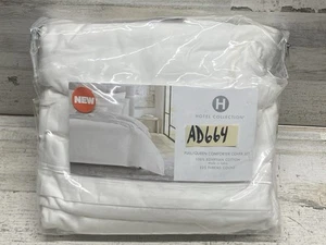 Hotel Collection 525 Thread Count Cotton Queen Duvet & Shams Set White New - Picture 1 of 4