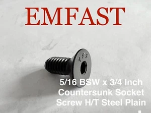 5/16 bsw x 3/4 countersunk socket screw bolts steel whitworth screws flat head - Picture 1 of 2