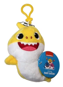 Yellow Baby Shark Coin Purse Clip On Change Stuffed Animal - Picture 1 of 3