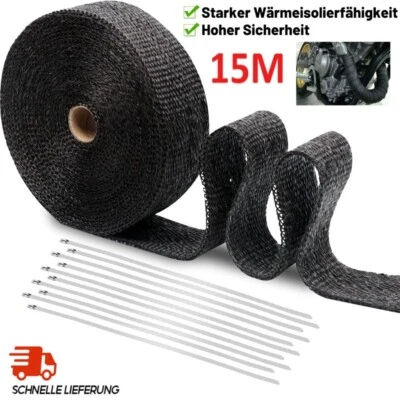 Cinta de protección térmica de titanio 15M cinta de escape hasta 1400° protección térmica Heat Wrap colector - Imagen 1 de 4