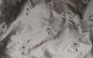 Duralee 89133-432 Ogee Embroidered Silk Fabric - Picture 1 of 1