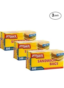 PROPACK Sacchetti per panini monouso in plastica con chiusura pieghevole superiore 900 SACCHETTI,... - Foto 1 di 4