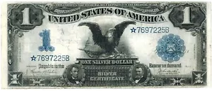 1899 Star $1 Black Eagle Silver Certificate ☆☆ Fr. 233 ☆☆ Tehee/Burke 225 - Picture 1 of 2