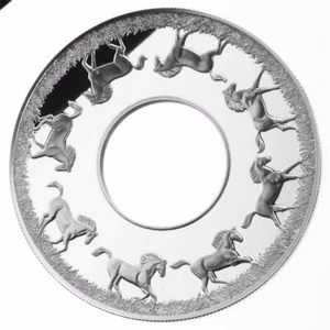 Niue 2014 $2 Year of the Horse - Rotating Horse - 2 Oz Proof Silbermünze - Bild 1 von 5