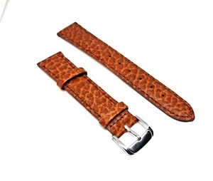 NEW Speidel 18mm Men's Heavy Buffalo Grain Leather Honey 2-Pc. Watch Band/Strap - Picture 1 of 3