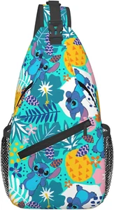 Sling Bag,Stitch Crossbody Sling Backpack Travel Hiking Chest Bag Daypack for Pu - Picture 1 of 7