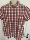 KENNETH COLE REACTION MENS RED/GREY CHECK SHIRT SHORT SLEEVES, SIZE XL - VGC